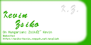 kevin zsiko business card